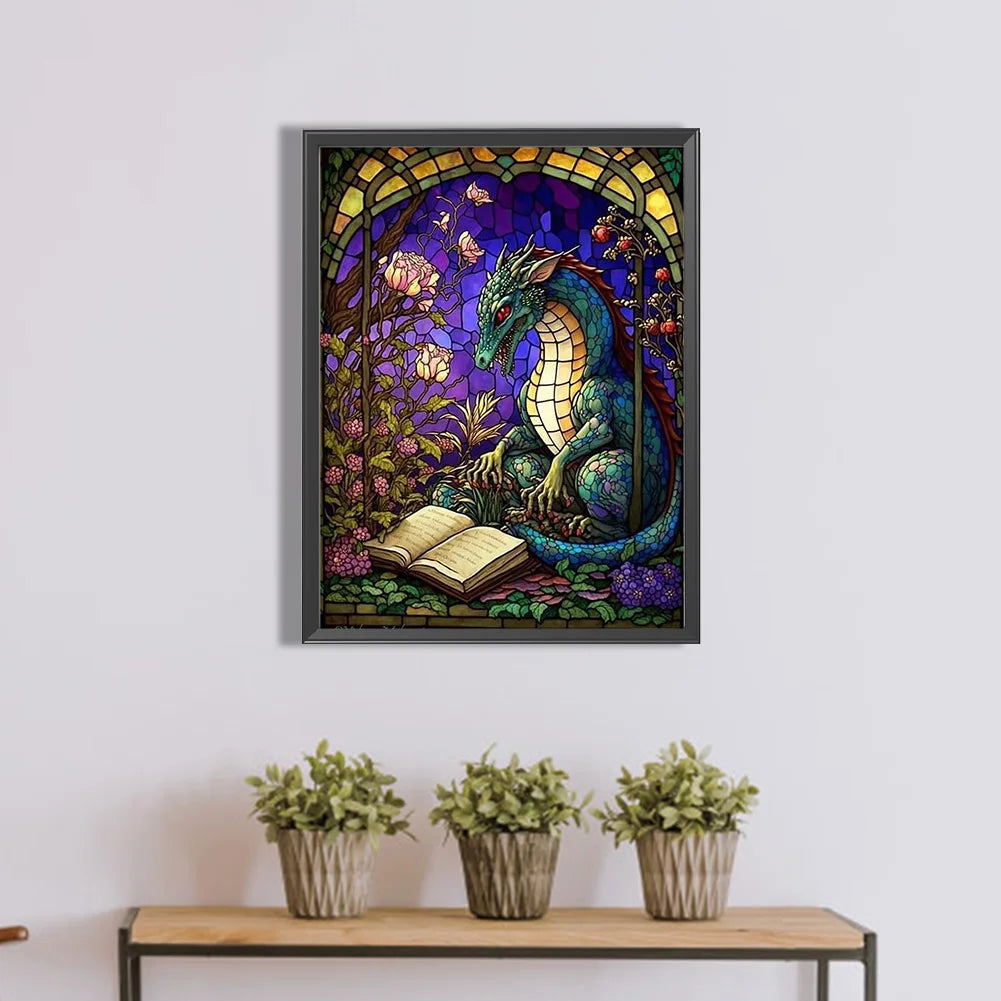 dragon stained glass diamond painting kit