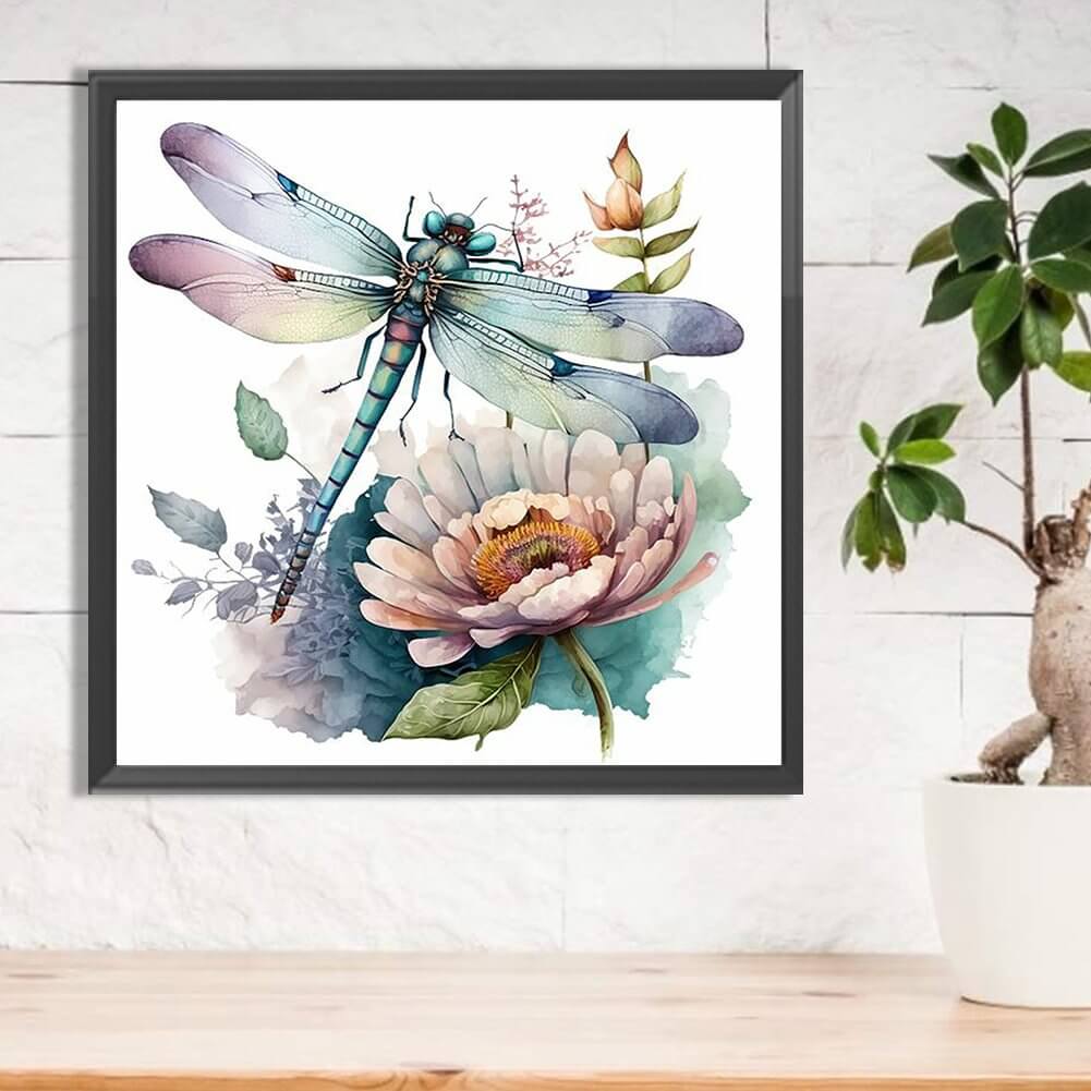 Gragonfly & Flower A Diamond Painting