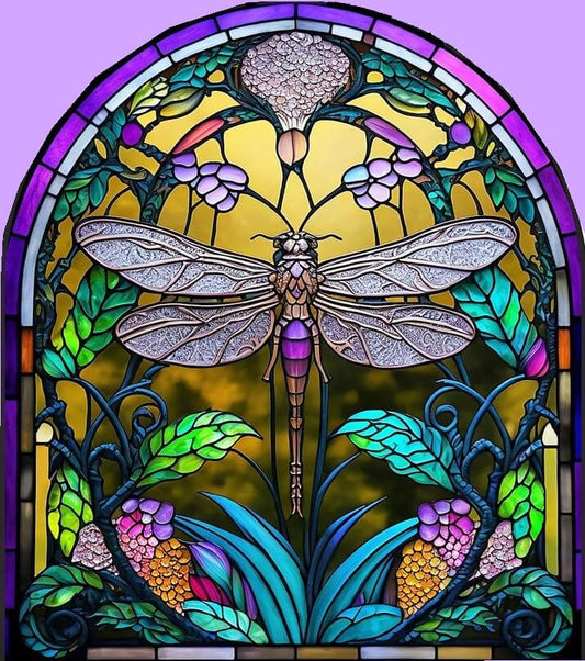Dragonfly Stained Glass 5D DIY Diamond Painting Kit