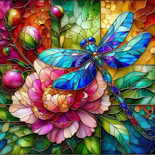 Dragonfly Stained Glass 5D DIY Diamond Painting