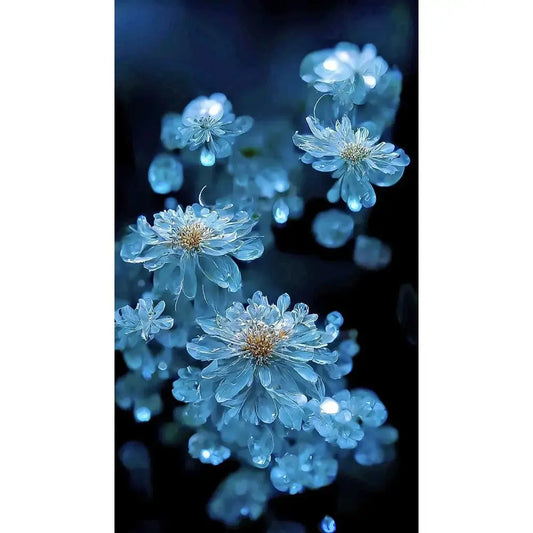 dreamlike blue flower diamond art