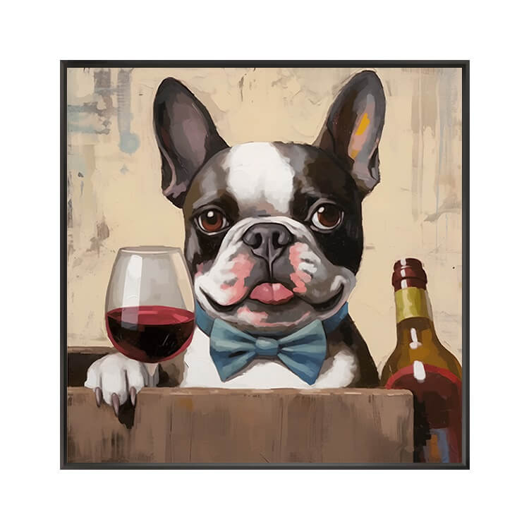 drinking wine dog diamond painting kit