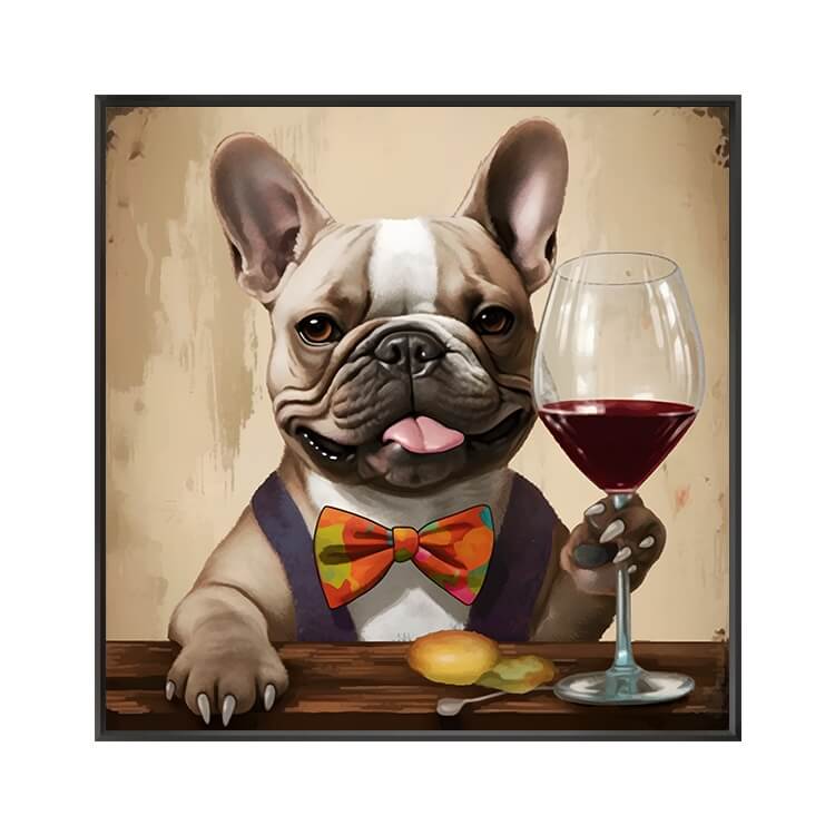 drinking wine dog diamond painting