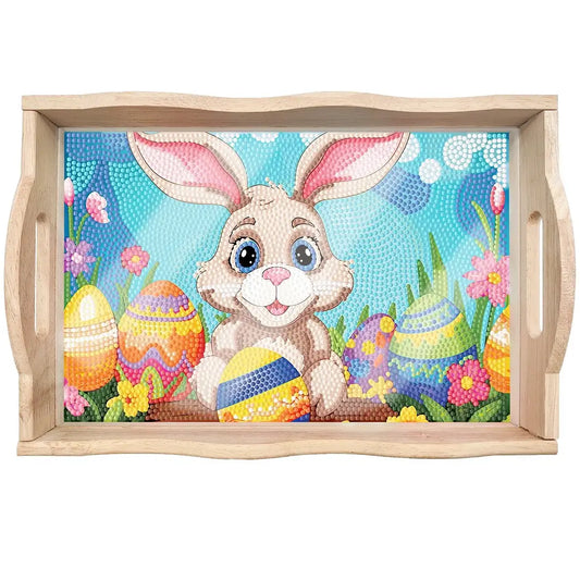DIY Diamond Painting Decor Wooden Food Serving Tray - Easter