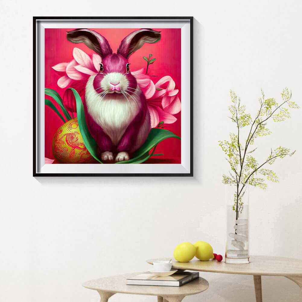 Pink Easter Rabbit 5D DIY Diamond painting