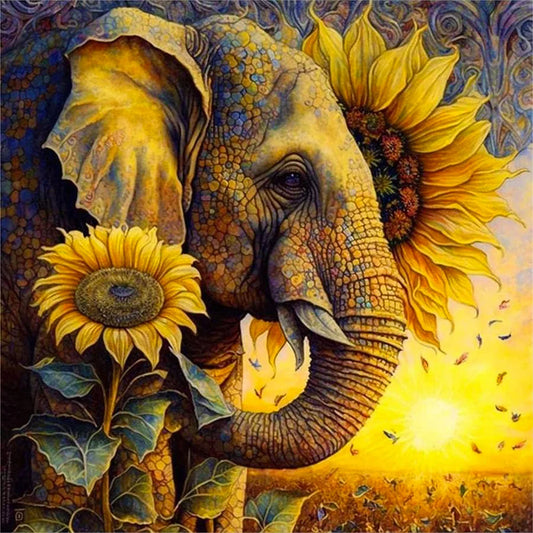 elephant sunflower diamond art