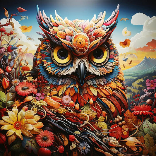 4 Season Owls Diamond Painting - Animal Diamond Art, Full Square