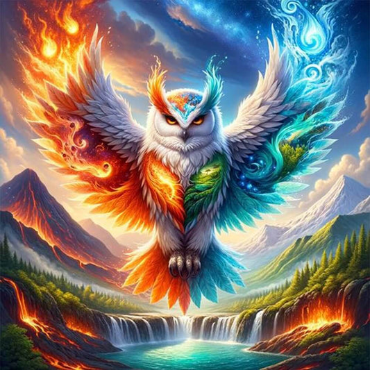 fire and ice owl diamond painting