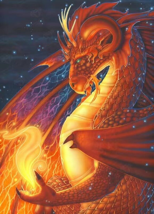 fire dragon 5d diy diamond painting kit