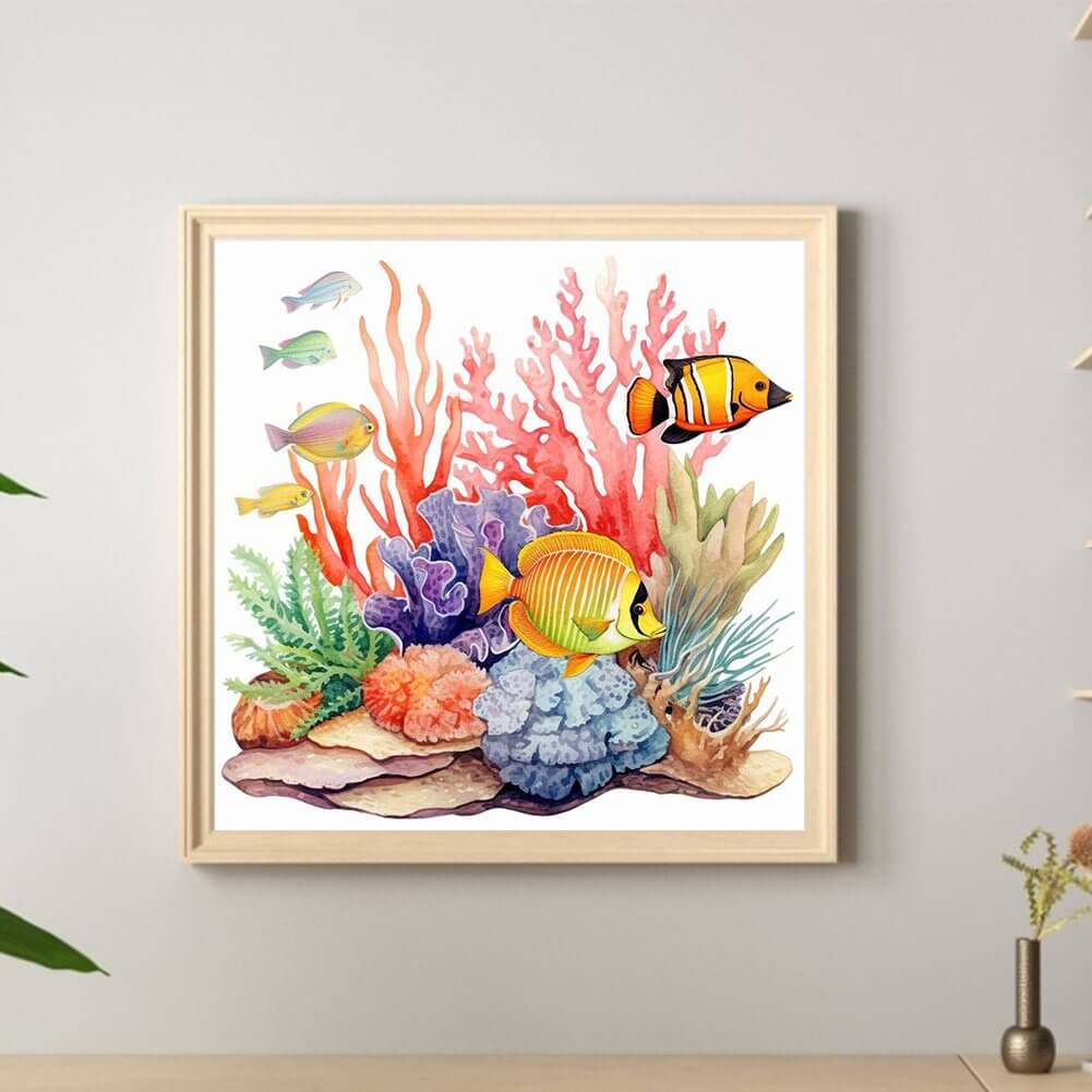 fish under sea diamond art