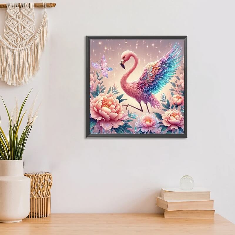 5D DIY Diamond Painting - Full Round / Square - Flamingo In Flowers