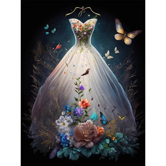 floral wedding dress diamond painting kits