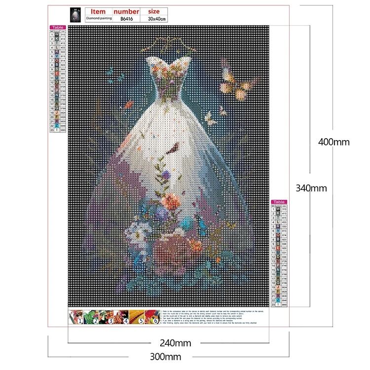 floral wedding dress full drill diamond painting kits