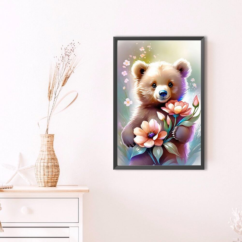 Flower Bear 5D DIY Diamond Painting Kit