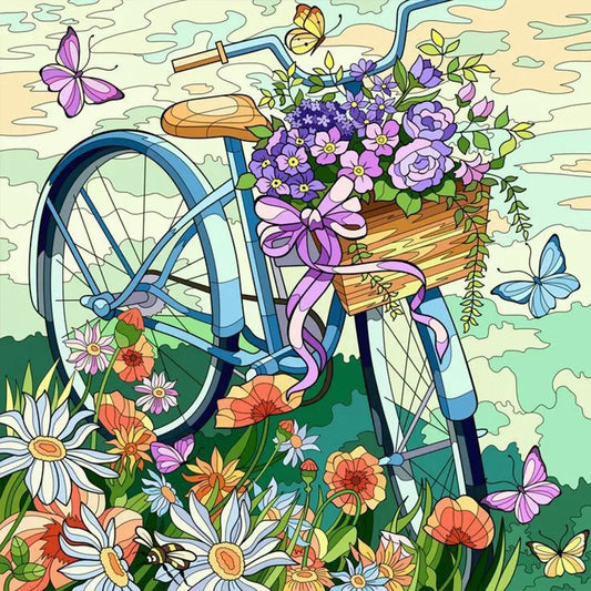 Diamond Painting - Full Round / Square - The Flower Bicycle