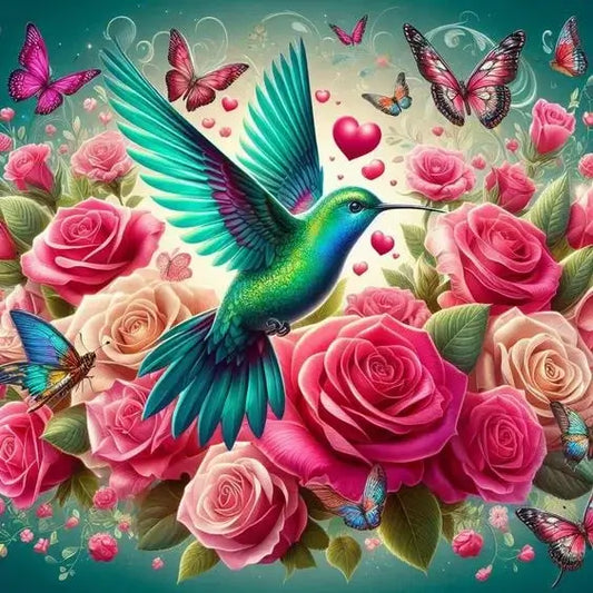 Flower Bird diamond art