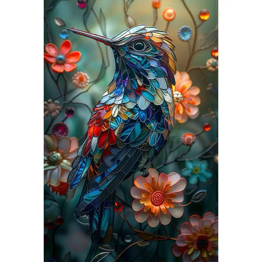 Flower Bird Abstract Art Diamond Painting