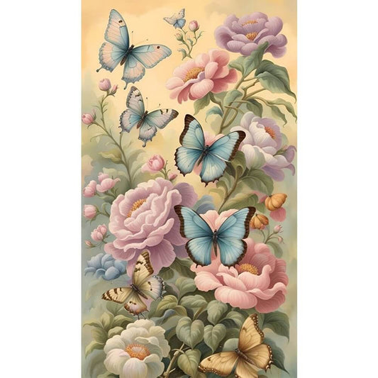 Flower and Butterfly Diamond Painting