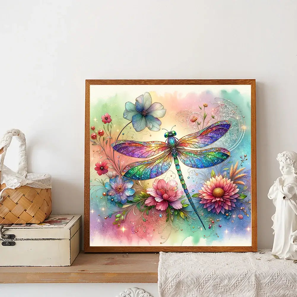 Flower Dragonfly DIY Diamond art KIT