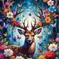 Flower Elk Diamond Painting