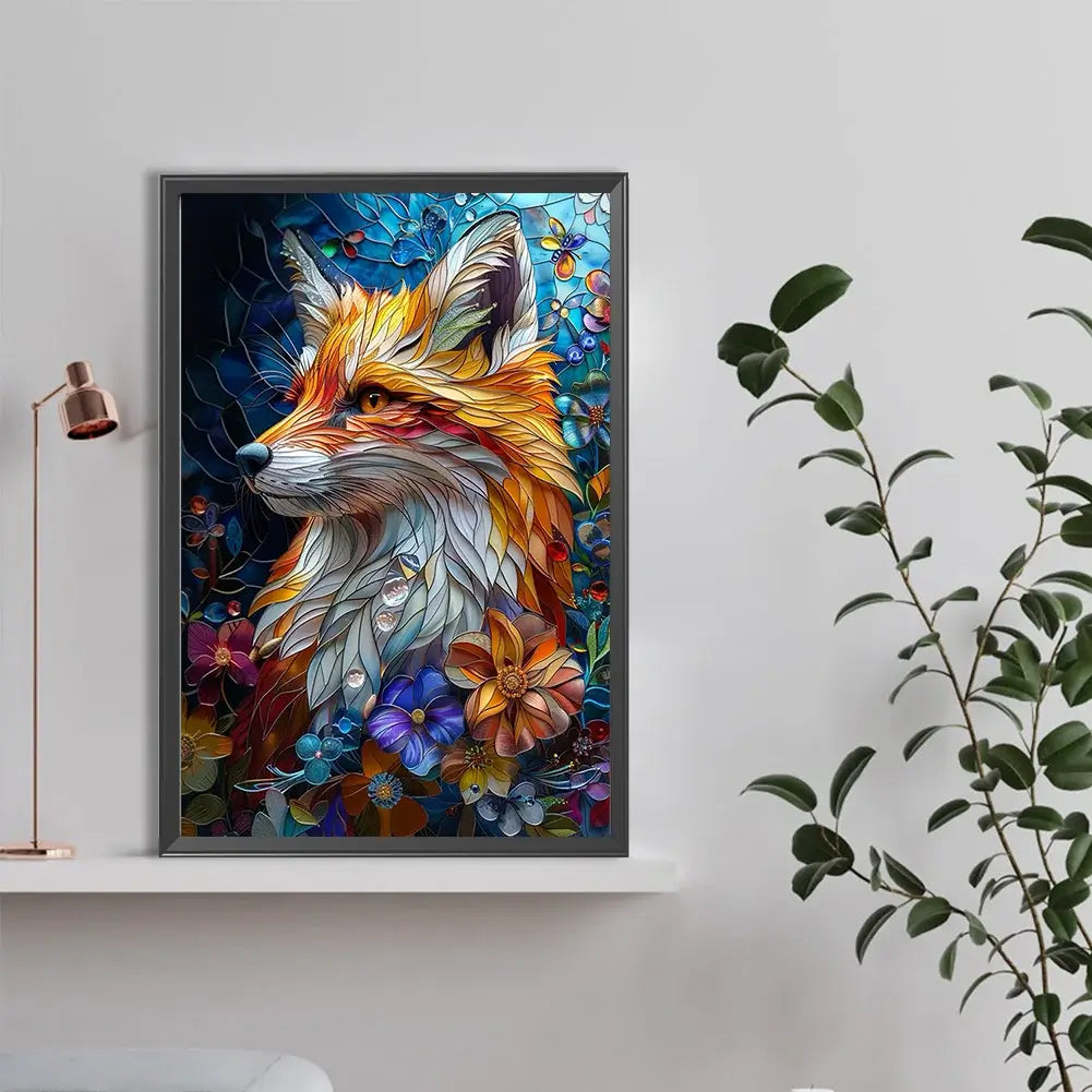 Flower Fox Abstract Diamond Art Kits