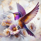 Flower hummingbird diamond art kit