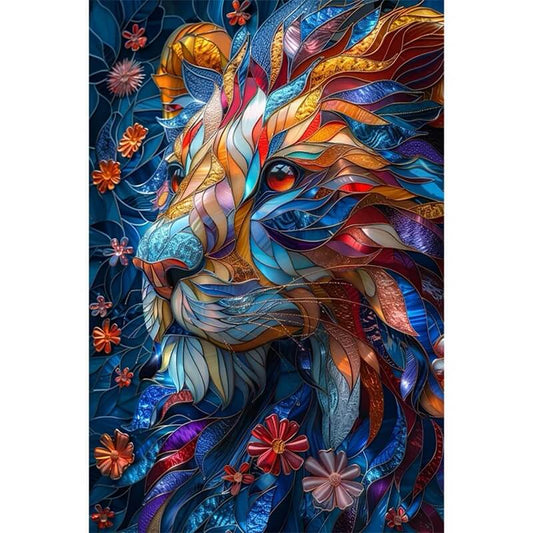 Flower Lion Abstract Diamond Art