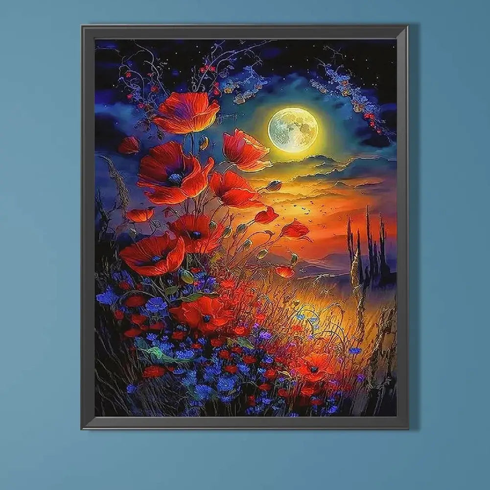 Flower Under The Moon 5D DIY Diamond Painting Kit