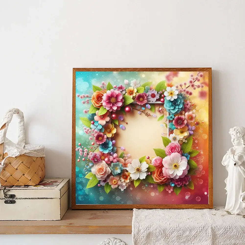 Flower Wreath Diamond Art