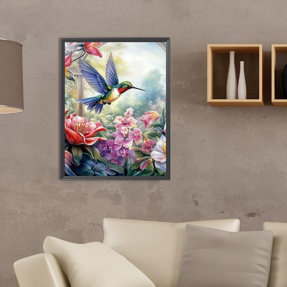 Flying Bird & Flowers DIY Diamond Painting