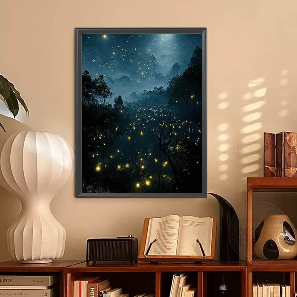 Forest Fireflies Diamond Painting