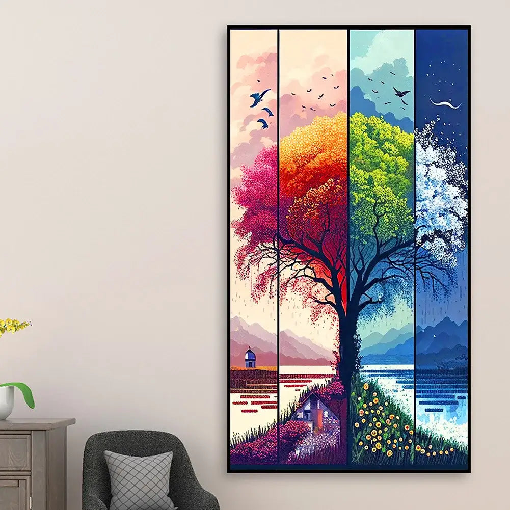 Four Season Tree Colorful Diamond Painting