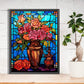 Stained Glass Rose Vase Diamond Painting