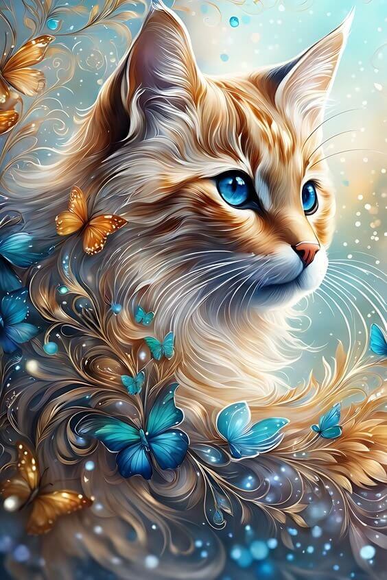Furry Cat Diamond Painting