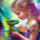 Diamond Painting - Full Round / Square - Girl and Dragon