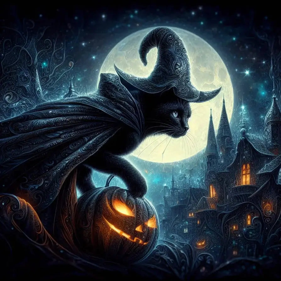 Halloween Night Black Cat Diamond Painting