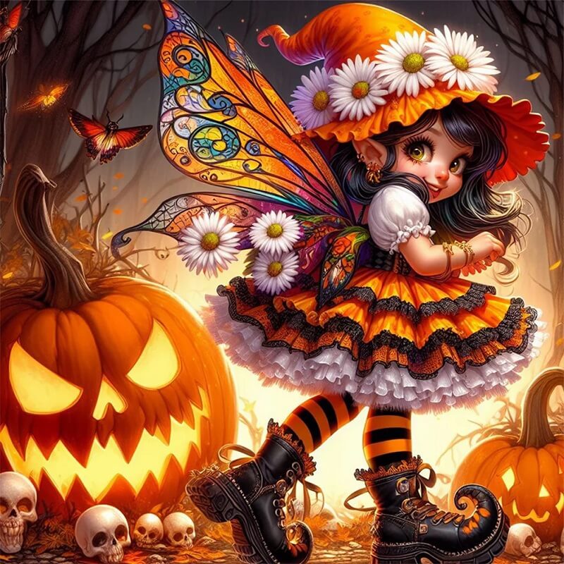 Halloween Girl diamond art kit