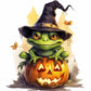 5D Halloween Diamond Painting Kit - Full Round / Square - Frog & Pumpkin B