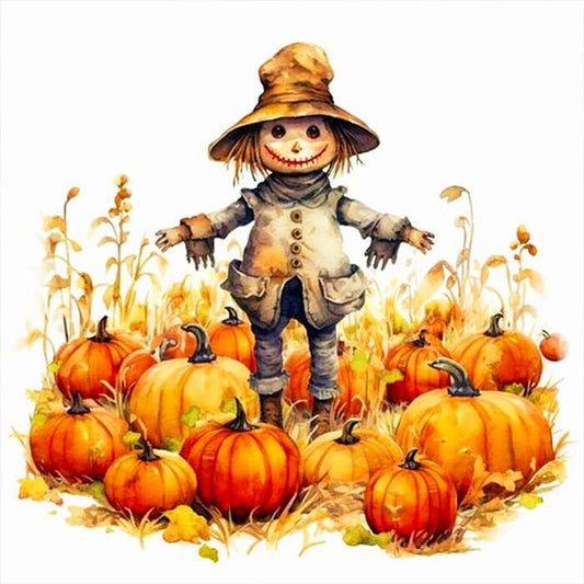halloween scarecrow pumpkin diamond painting kit