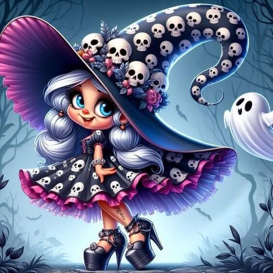 Halloween Witch Girl Diamond Painting