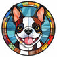 happy dog stained glass diamond dot art
