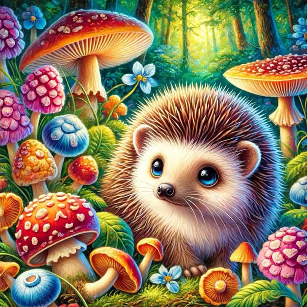 Mushroom & Hedgehog Diamond ART