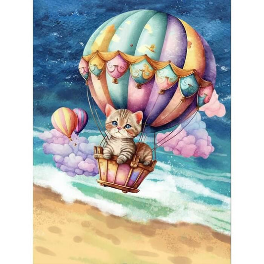 hot air balloon cat diamond painting kit