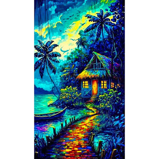 Diamond Painting - Full Round / Square - House Besids River (40*70cm)