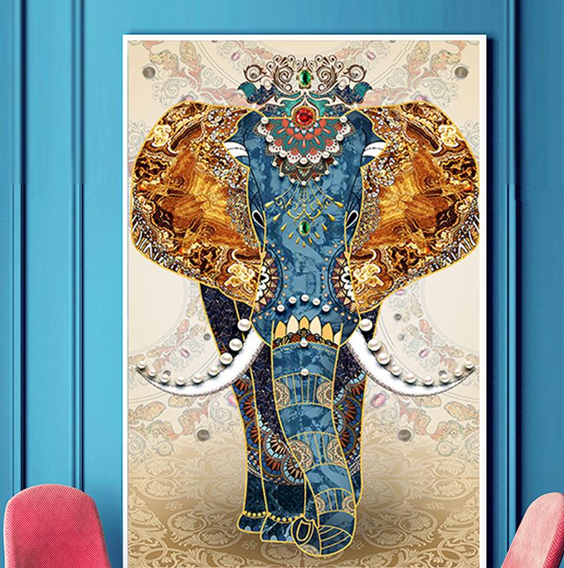 AB luxurious polyester cloth diamond Painting Kits | Elephant