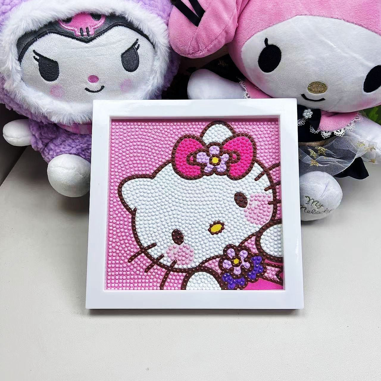 Kits de pintura diamante Hello Kitty com / sem moldura