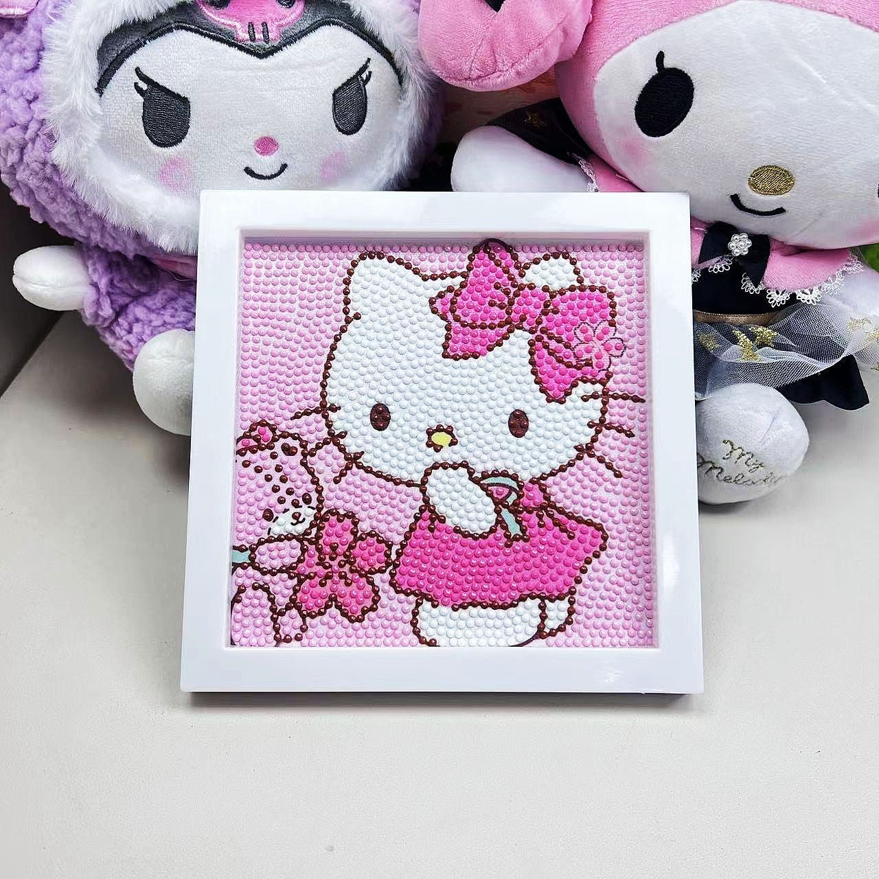 Kits de pintura diamante Hello Kitty com / sem moldura