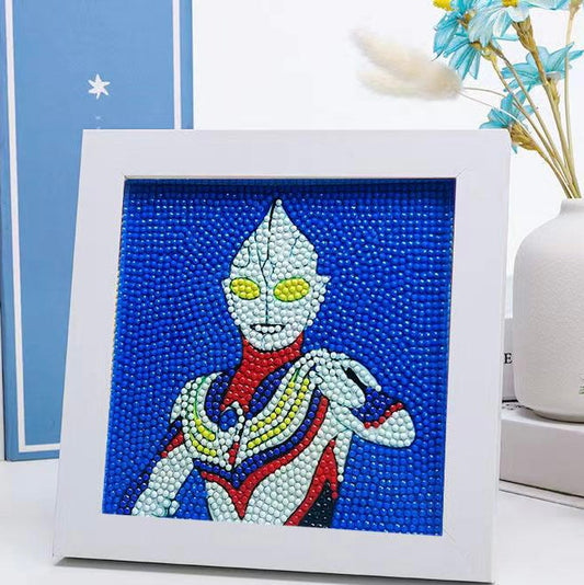 Kit de pintura diamante Ultraman para crianças com/sem moldura