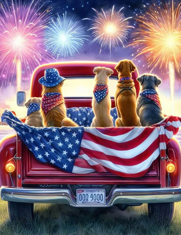 Independence Day Dogs diamond art