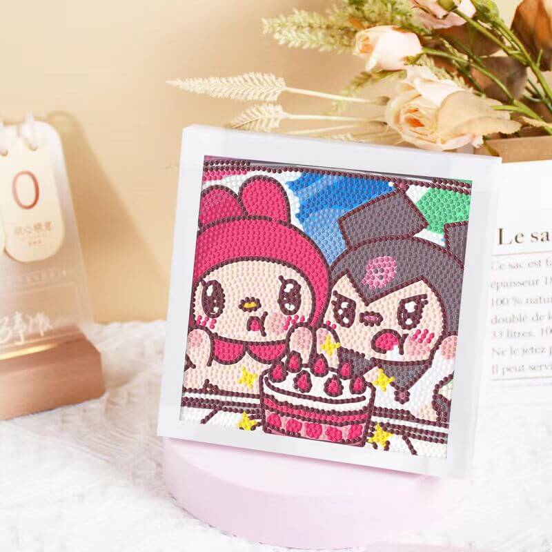 kuromi Birthday Diamond Painting Kit For Kids With/ Without Frame
